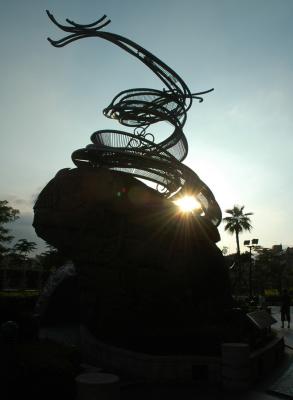 Sculpture outside the living mall