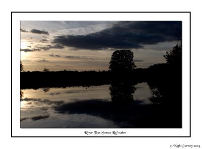 River Tees Sunset Reflection