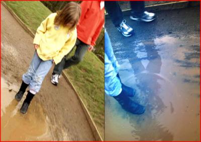 Puddles.