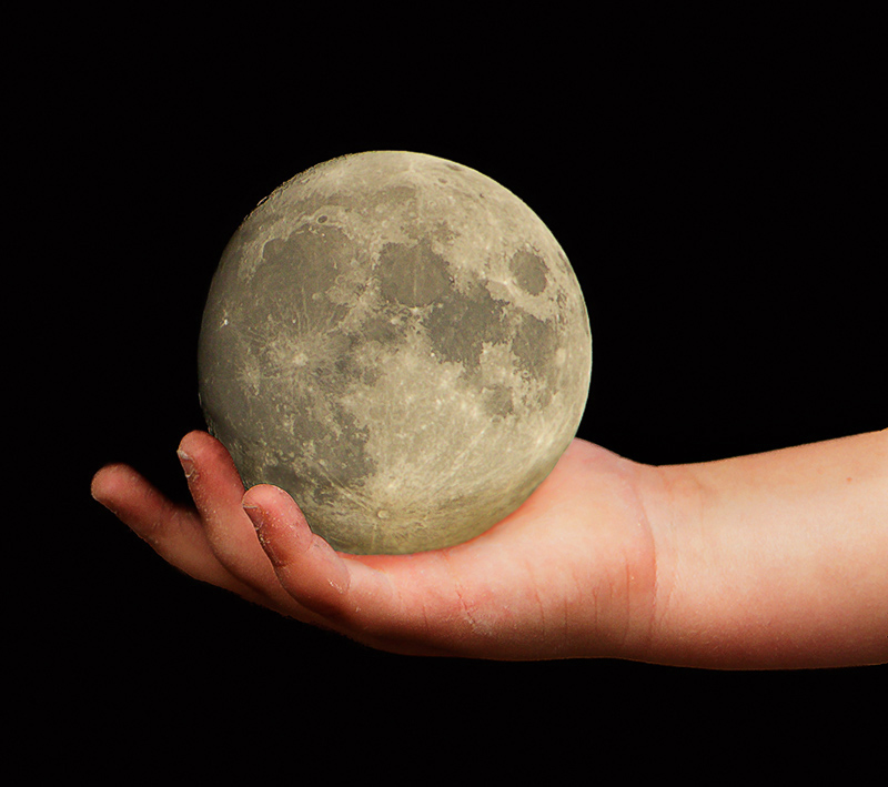 Full moon child by John Hill