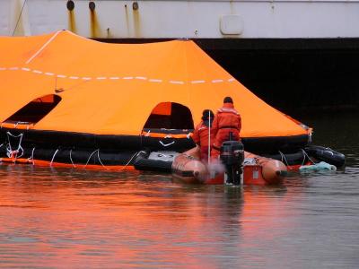 Rescue boat standing by