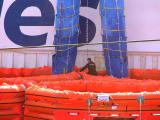 Marin Ark tech on top of life raft