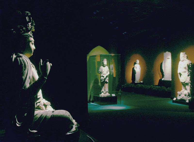 Dramatic lighting in this gallery