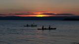 Kayakers paddling out into Oyster Bay, Freycinet Penninsula