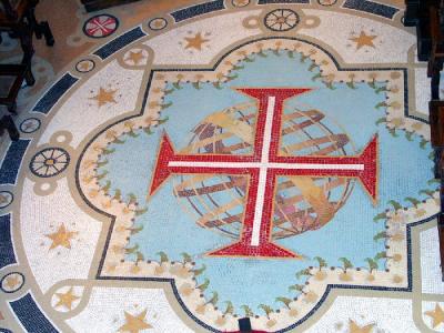 the templars cross on the chapel floor