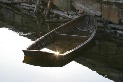 Sunken rowboat