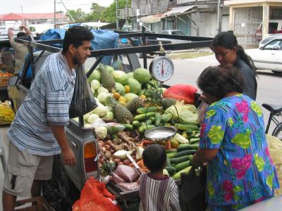 Typical Mom & Pop Truck Market at Corozal Town