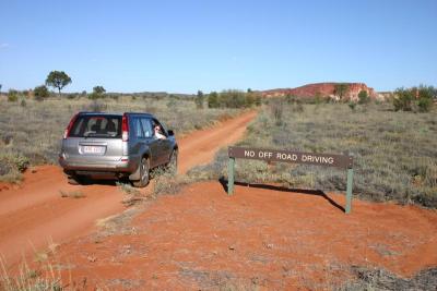 The entrance to Rainbow Valley (and LJ in the X-Trail)