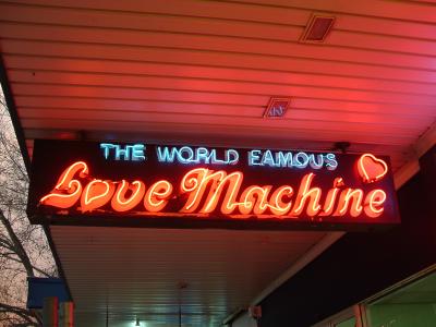 'World Famous' Love Machine neon Kings Cross 2004