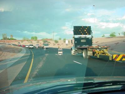 ADOT at work <br> 202 eastbound