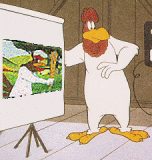foghorn leghorn showing a moving picture