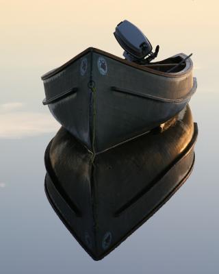 Northwest canoe reflection vertical