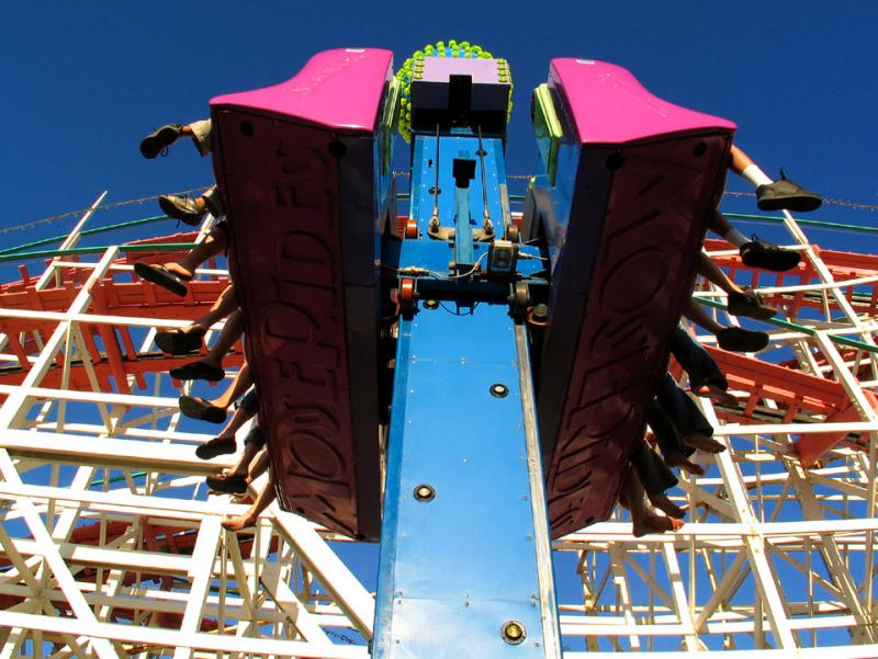 Flying feet, Belmont Amusement Park, San Diego, California, 2004