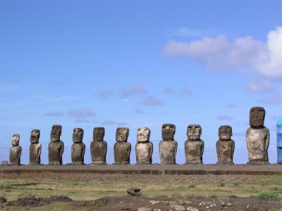 El Ahu Tongariki a pleno sol