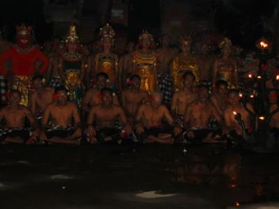 finished Kecak dance  (after dance, went to eat at Tumak, Nasi Goerng and banana lassie 30,000 Rp)