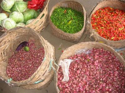 market, onions, chilies