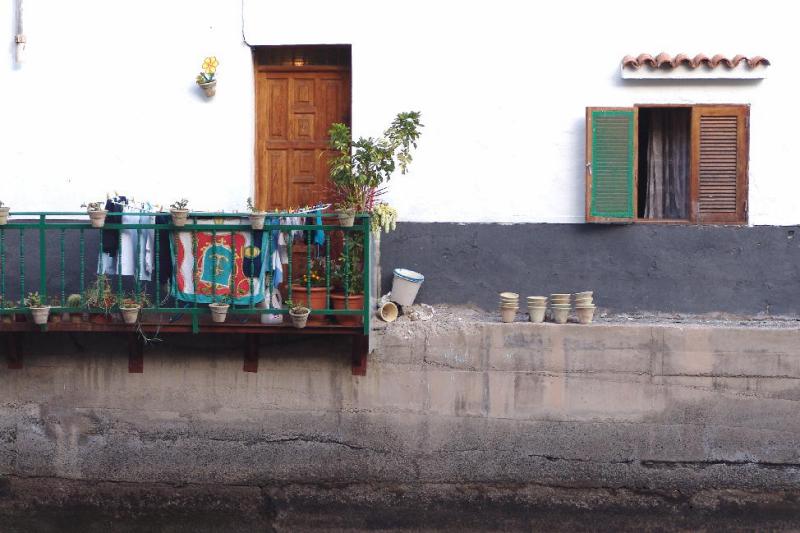 Balcony above riverbed