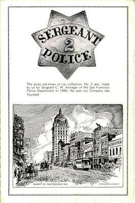 original picture of a sf  badge from a irvine & jachens catalog