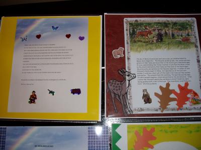 Deb & Joe's page on left, Cathy's on right re: Animals stood still