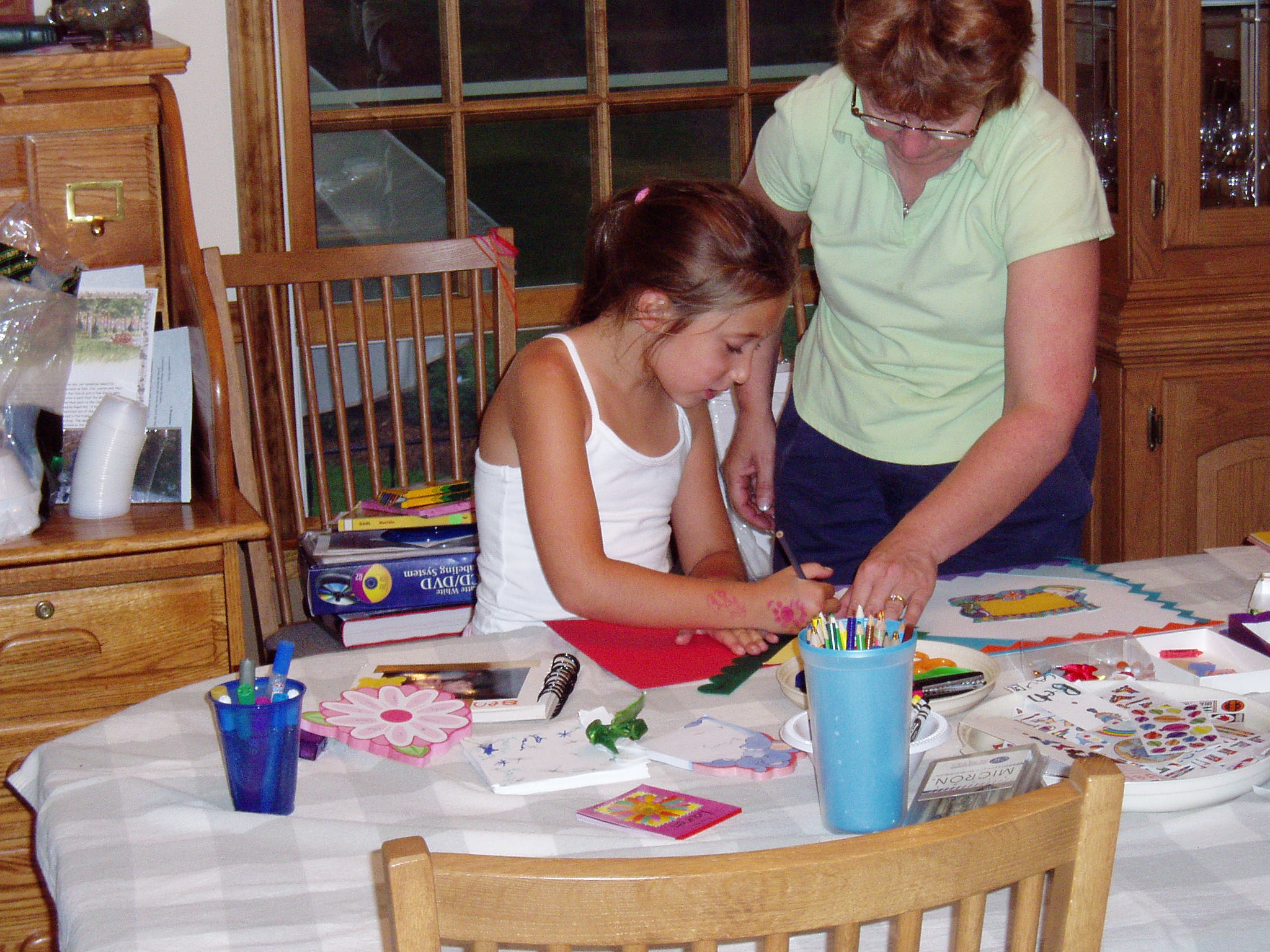Creating together;  Lauren and Cathy