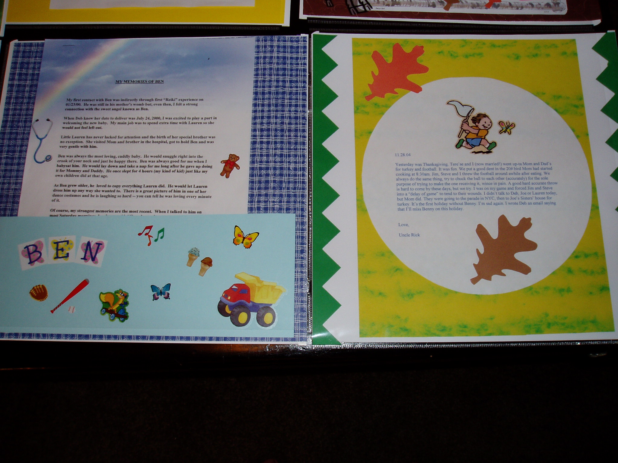 Moms page on left