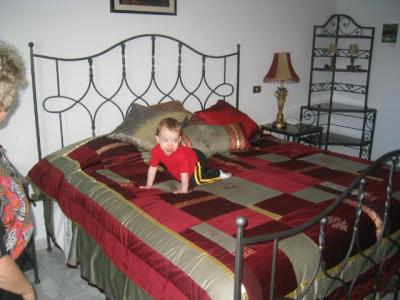 This bed's high up