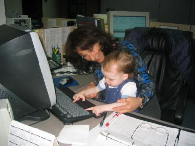 Vicky learning to type