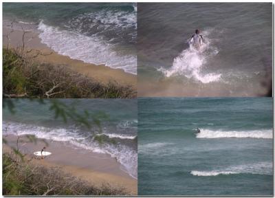 Kaalawai Beach surfer.