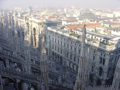 Milan on top of main cathedral