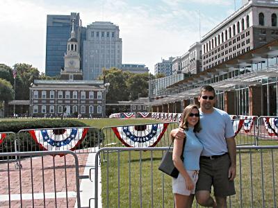 Independence Hall in background