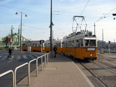 Yellow Budapest tram