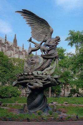 Greg Wyatt's Peace Fountain in the sculpture garden of Cathedral St. John the Divine