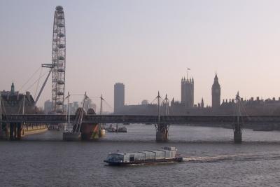 The Wheel and Hungerford Bridge