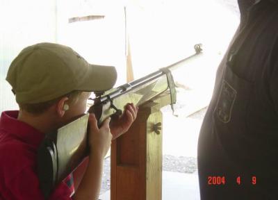 sammy with .22 caliber rifle