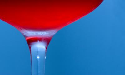 Red Liquid on Blue
