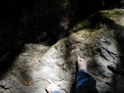 standing above the cascade