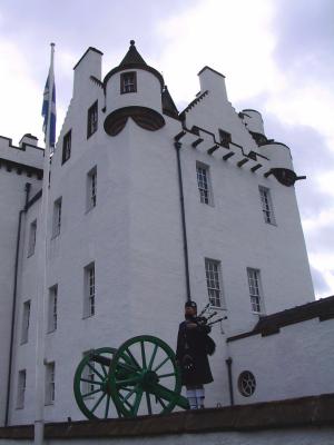 Scottish bagpiper,in Scotland,at Blair Castle, playing Amazing Grace. It was amazing.