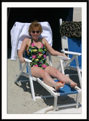 Soaking up the rays along Myrtle Beach.