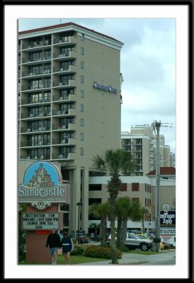 Compass Cove, the hotel next to the area we usually beach when heading to the ocean in Myrtle Beach.