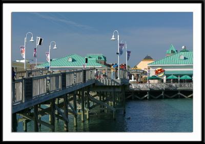 One of three footbridges that spans the lagoon at Broadway at the Beach, a shopping and entertainment complex in Myrtle Beach, South Carolina.
