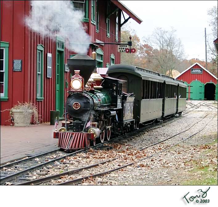 Steam Engine Backing up with Passenger Cars