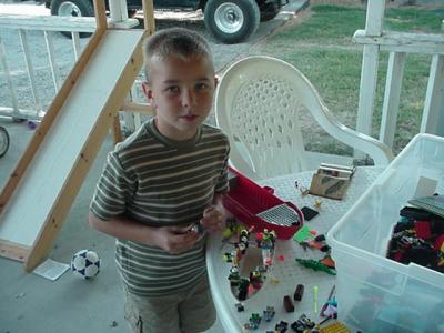 Jacob playing with Legos