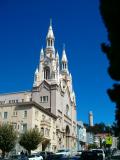 Saints Peter and Paul church and the Coit tower, San Francisco, California