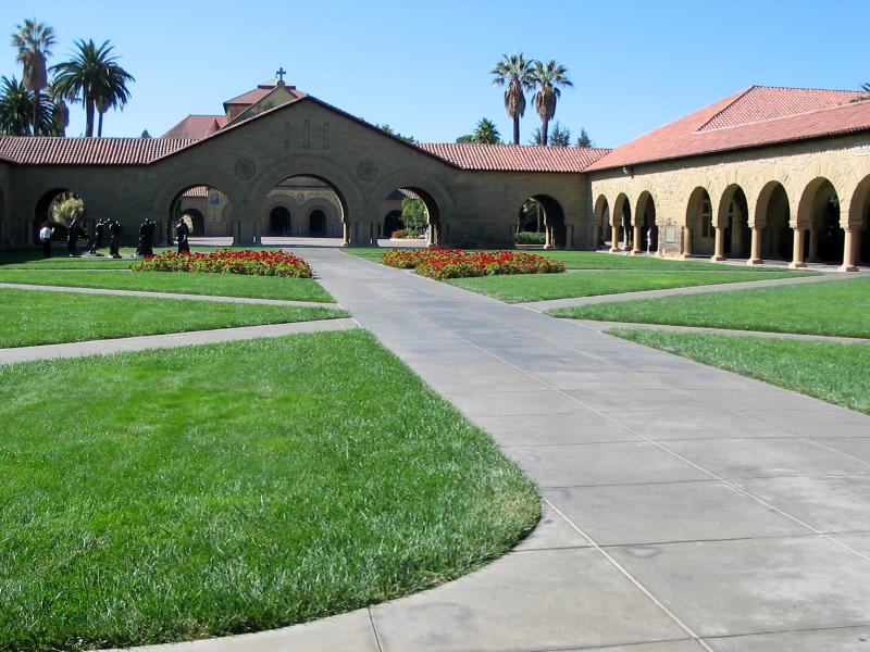 Entering the hallowed grounds of Stanford University