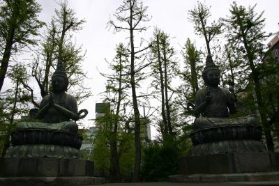 Buddahs near the Asakusajinja Shrine 

