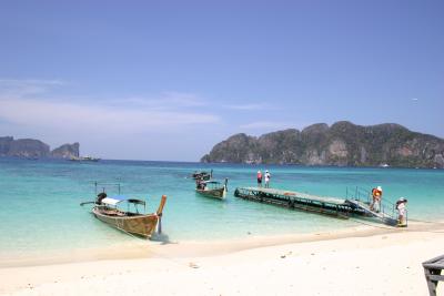 Long tail boats in paradise