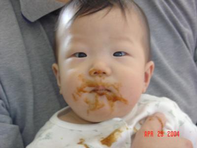 AJ's a messy eater!