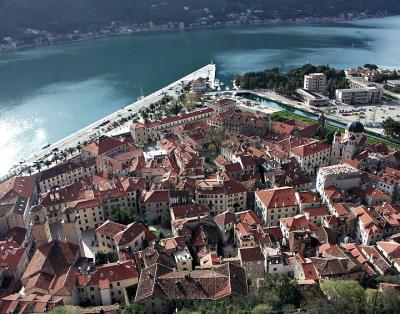 Kotor Old Town seen from St. Ivans Fortress