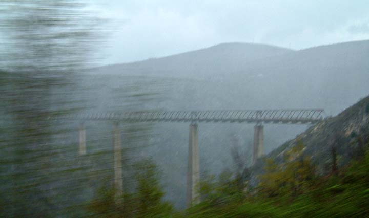 Picking up speed heading downhill from the Mala Rijeka viaduct