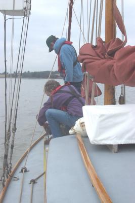 dropping the anchor for lunch in the river Stour